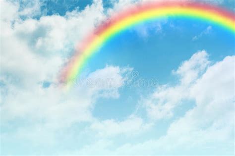 Rainbow In Blue Sky Stock Photo Image Of Color Abstract 180605404