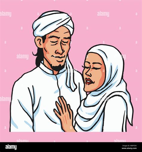 Indonesian Couple Muslim Stock Vector Images Alamy