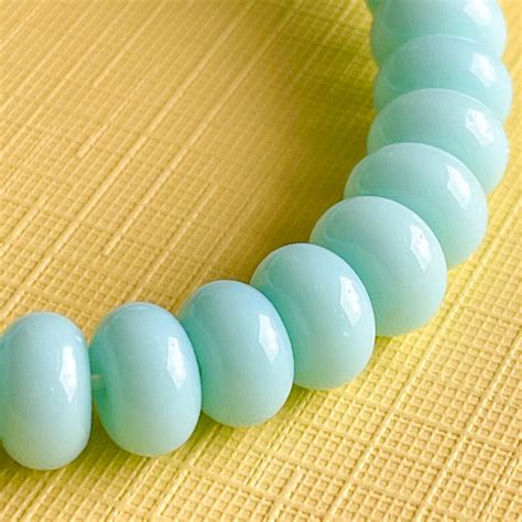 8mm Aqua Glass Rondelle Strand Beads Inc