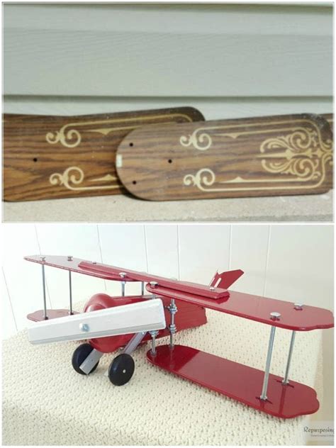 Remodelaholic Repurpose Old Ceiling Fan Blades Into A Decorative Airplane