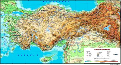 Fiziki Harita Türkiye Haritası