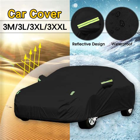 190t Materials Black Full Car Cover Mlxlxxl Outdoor Indoor