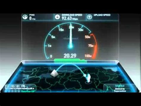 Turkcell Superonline Fiber internet 100 Mbps hız testi speedtest net
