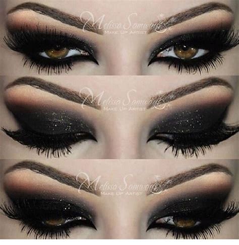Bold Black Smokey Eye With Glitter Goth Makeup Black Makeup Makeup