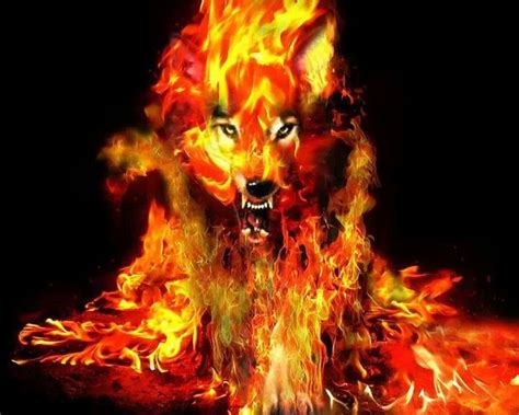 Elemental Fire Wolf Wolf Artwork Werewolf Art Fire Art