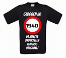 Verjaardag shirt geboren in het jaar 1940 Goedkoop
