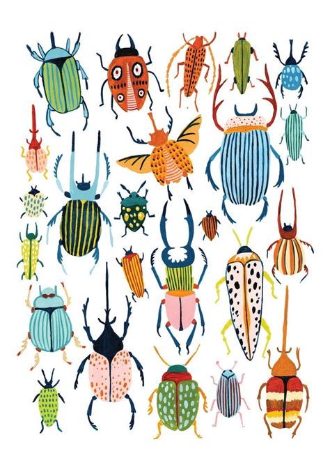 Beetle Print Insect Print Nursery Wall Art Bugs Print Kids Room