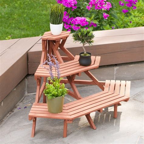 Wood Weather Resistant Plant Stand Plant Stands Outdoor Wood Plant