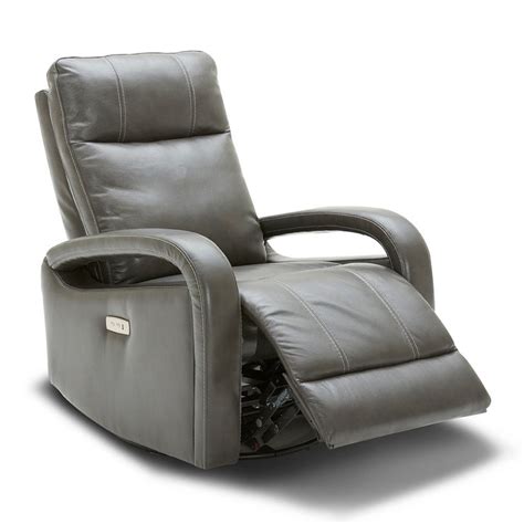 Choice of plush or fabrics. Kuka Grey Leather Power Recliner Chair with Swivel & Glide ...