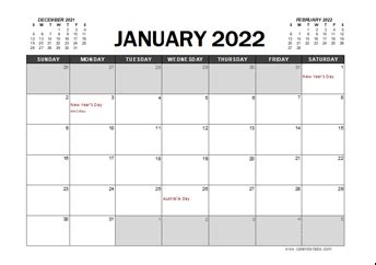 Download free books in pdf format. Printable 2022 Australia Calendar Templates with Holidays ...