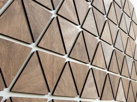 Triangle Wood Wall Decor Panels Birch Dark 96pcs Per Set Etsy