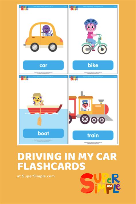 Flashcards For Kids Driving In My Car Flashcards Flashcards For