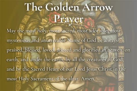 The Golden Arrow Prayer The Catholic Handbook