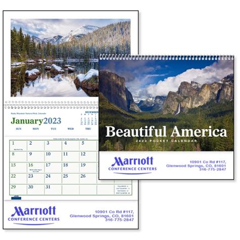 Custom Printed Beautiful America Pocket Wall Calendars