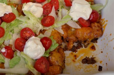Directions stir in taco seasoning and water and simmer for 5 minutes. Tater Tot Taco Casserole