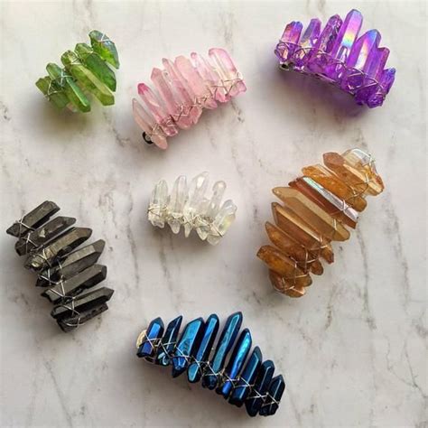 Cute Pastel Crystal Hair Clips Made With Titanium Plated Iridescent