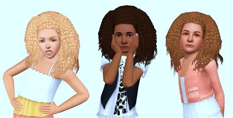 Curly hair the sims 4/mia. My Sims 3 Blog: Nouk's Kinky Curly Hair for Girls by Yosimsima