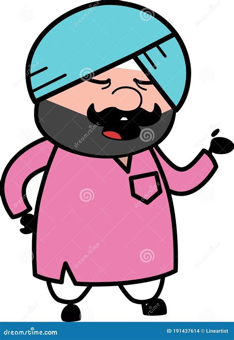 cute sardar talking unamused face cartoon stock illustration illustration of sardar