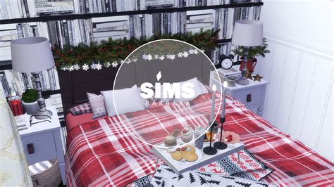 Sims 4 Cozy Christmas Cabin House Dl Cc Bárbara Sims