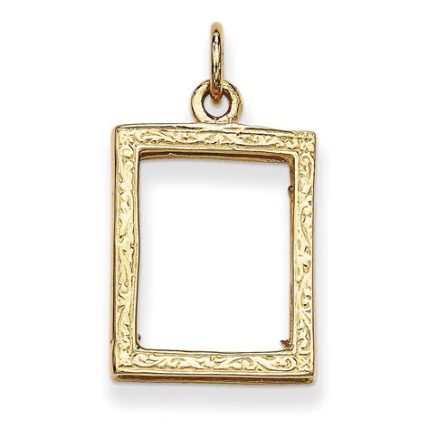 14k Small Picture Frame Pendant The Gold Store