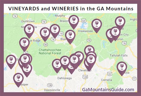 North Georgia Wineries Map And Georgia Mountains Wine Country Guide Ga