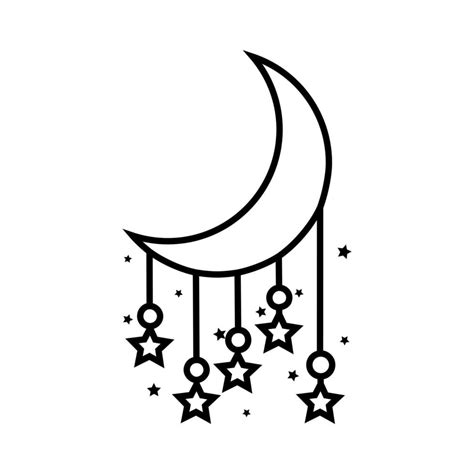 Moon And Stars Icon Vector Night Illustration Sign Dream Symbol
