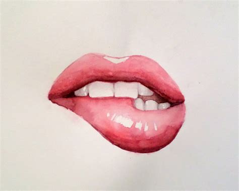 Watercolor Painting Lips Ashlie Lund Pop Art Drawing Lips Painting