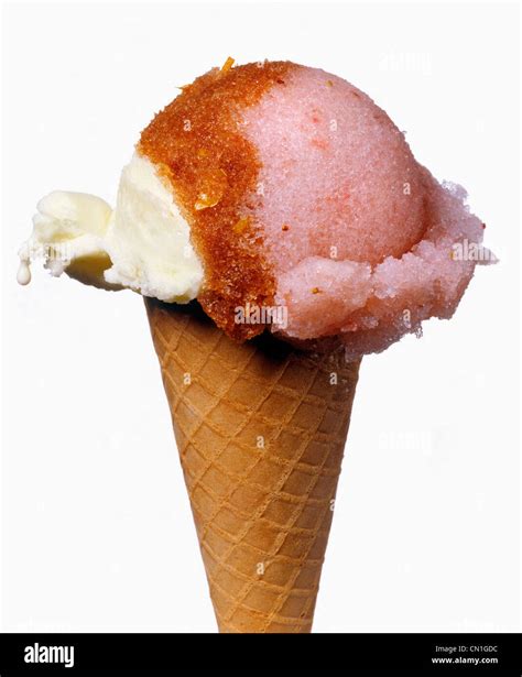 Neopolitan Ice Cream Cone Stock Photo Alamy