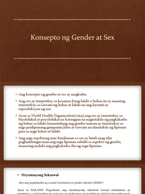 Konsepto Ng Gender At Sex Pdf