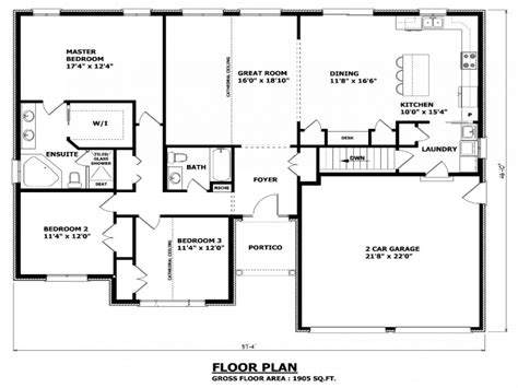 5 bedroom, 3.5 bathroom ranch plan with a formal dining room or optional study. 2D house plans formal dining room - CondoInteriorDesign.com