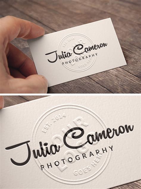 embossed business card mockup graphicburger