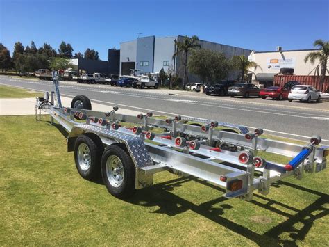 Used Tandem Axle Aluminium Boat Trailer With Wobble Roller Set Up For Sale Boats For Sale