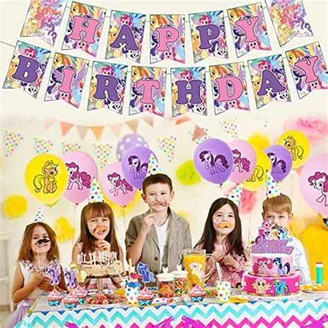 100pcs My Little Girl Party Supplies Pony Party Decorations Include