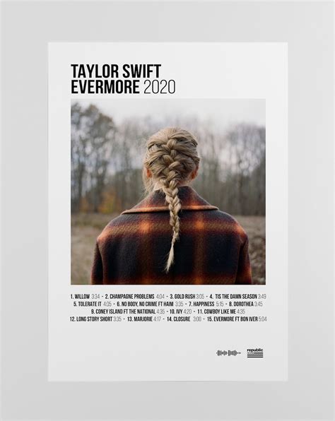 Evermore Taylor Swift Album Poster Print Album Cover Poster Etsy