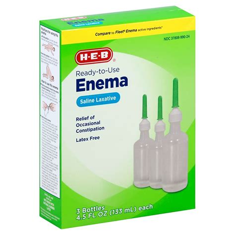 H E B Ready To Use Saline Laxative Enema Shop Medicines And Treatments At H E B