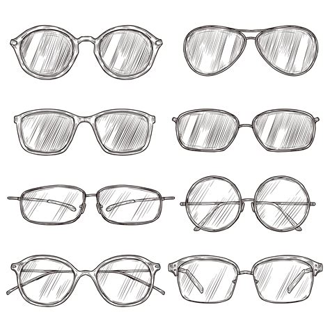premium vector sketch sunglasses hand drawn eyeglass frames doodle eyewear male and female