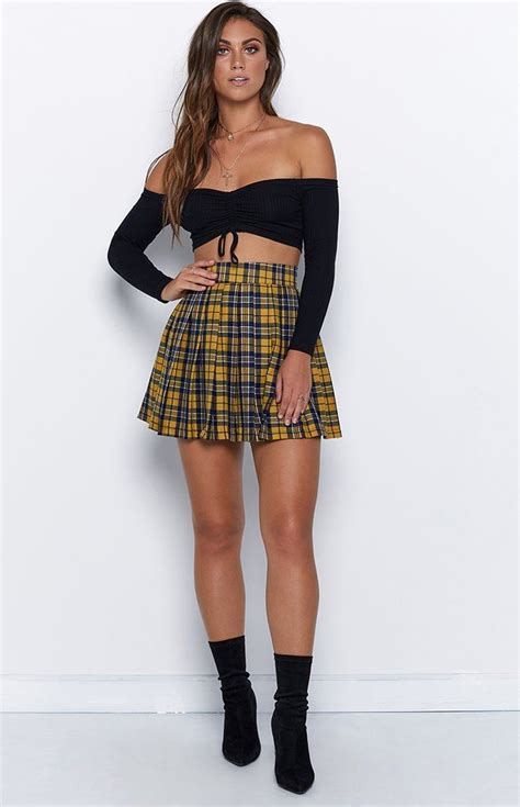 Get That Preppy Look In The Clueless Pleated Skirt In Yellow Plaid