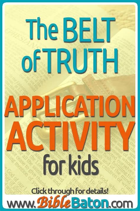Belt Of Truth Application Activity For Kids Homeschool Giveaways
