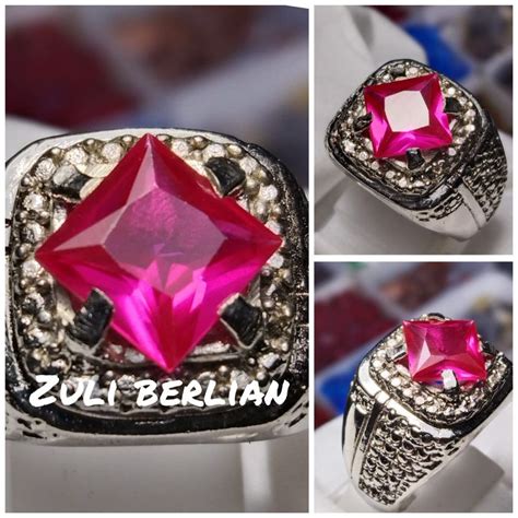 Jual Cincin Batu Merah Siam Bangkok Dipasang Model Layang Layang