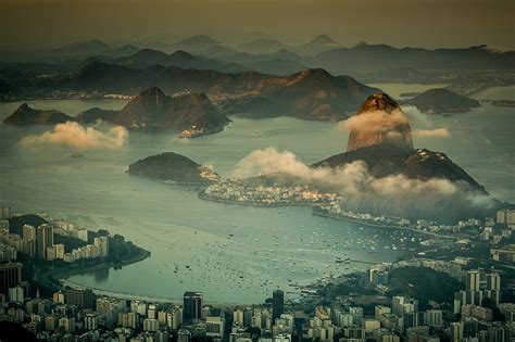 Hd Wallpaper Rio De Janeiro Night View City Thunder Clouds