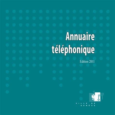 Annuaire Téléphonique Ville De Genève