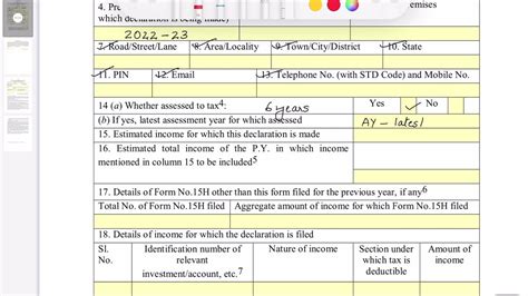 How To Fill Form 15h English Save Tds On Fds Senior Citizens