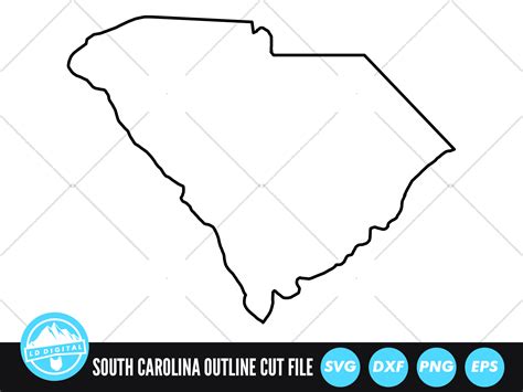 South Carolina Outline Svg Us States Illustration Par Lddigital · Creative Fabrica