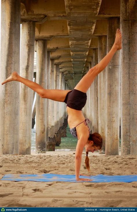 Yoga Poses Around The World Enjoying Sunrise Breeze Opening The Heart Upside Down Yoga