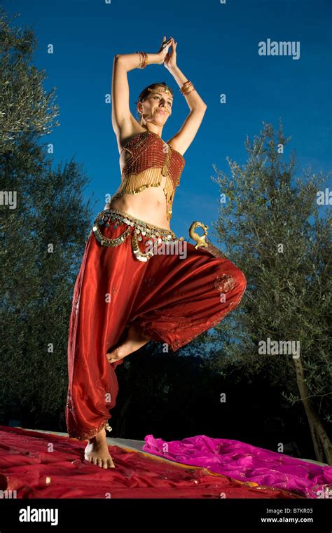 Bellydancer Performing Outdoor Stock Photo Alamy