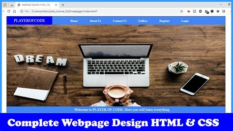 Complete Webpage Design Using Html Css Html Css Tutorial For
