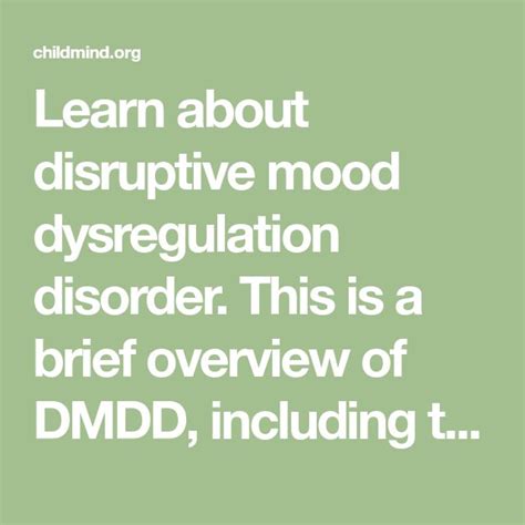 Quick Facts On Disruptive Mood Dysregulation Disorder Dmdd Child