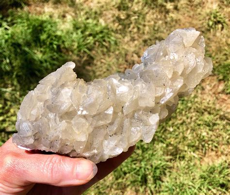 422g Dual Sided Yellow Calcite Crystal Cluster Mineral Display Specimen