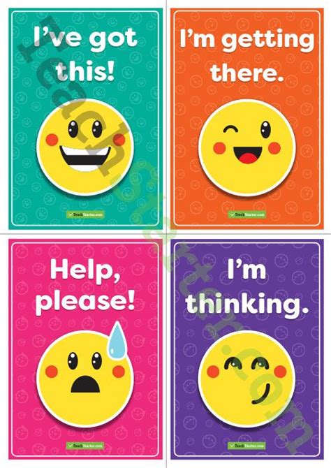 Emoji Themed Self Assessment Desk Cards Teaching Resource Teach