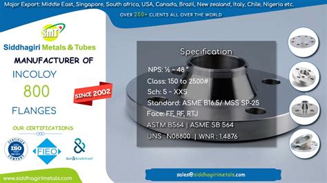 Incoloy 800 Flanges B564 Uns N08800 Forging Wnrf Sorf